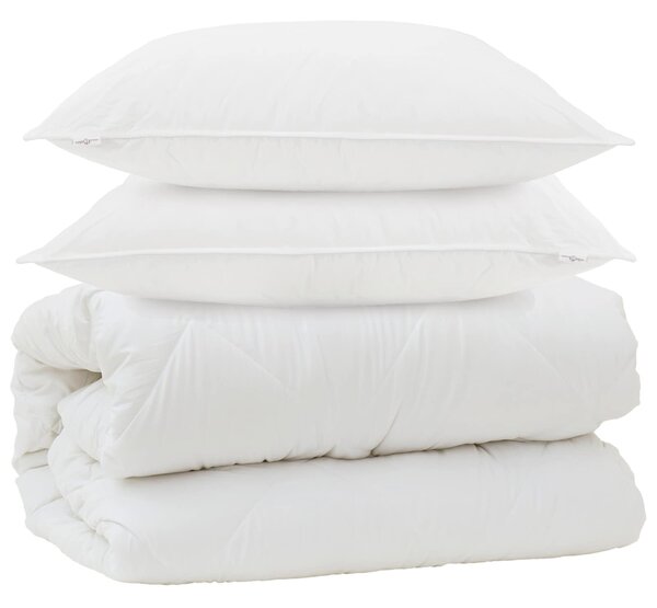 Duvet s polštáři s polštářem 3 pcs Bílá Mikrovlákno