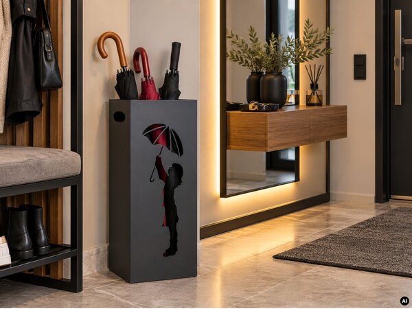 Kovový stojan na deštníky Rain2, 60x20 cm