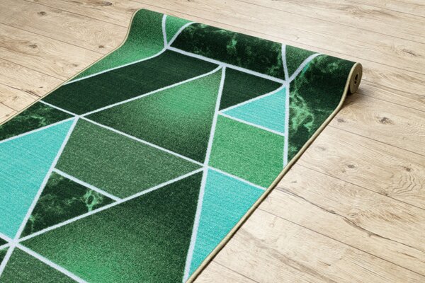 Balta Běhoun pogumovaný TROJKATY geometrický zelený Šíře: 57 cm