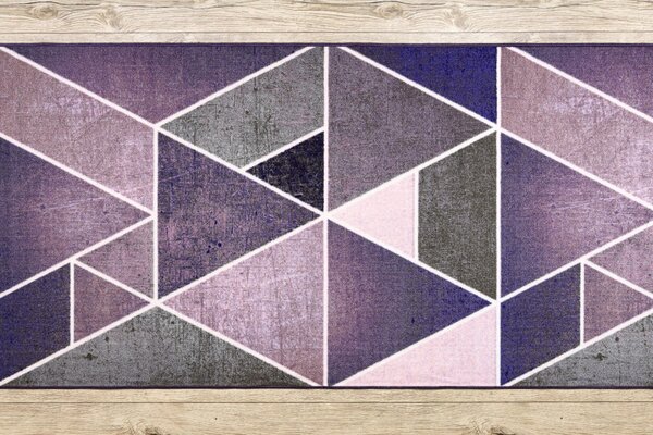 Balta Běhoun pogumovaný TROJKATY geometrický fialový Šíře: 57 cm