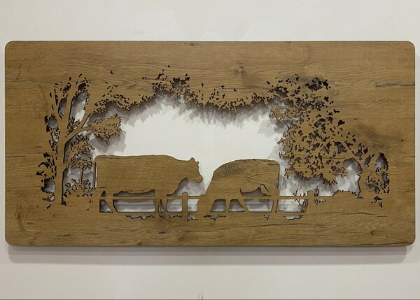 "Kravičky" světelný obraz 230V 120x60cm provedení povrchu: dub