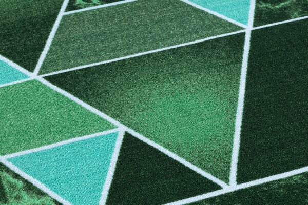 Balta Běhoun pogumovaný TROJKATY geometrický zelený Šíře: 57 cm