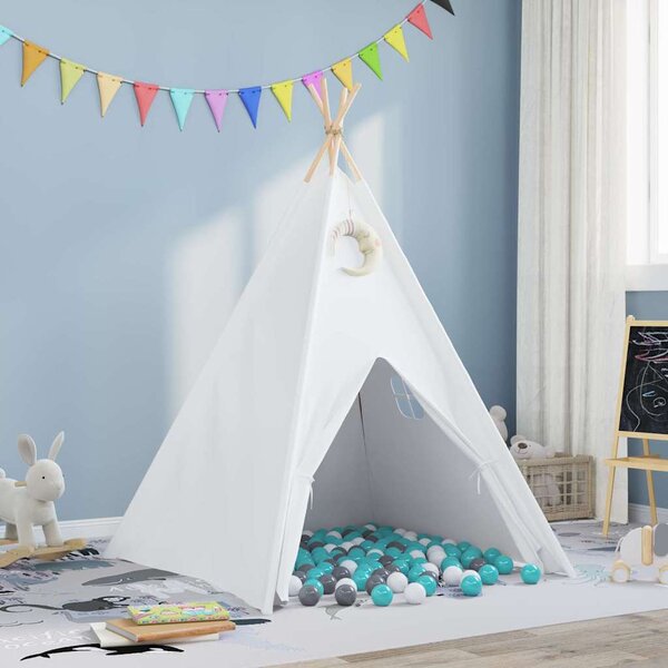 Teepee stan Bílá 120 x 120 x 150 cm Textil a Plast