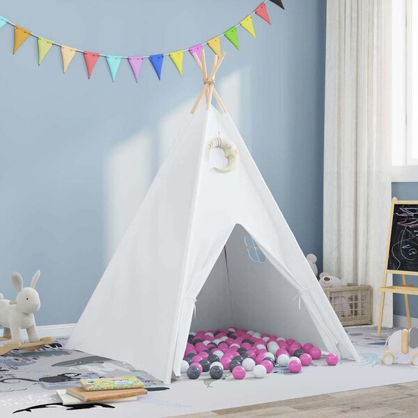 Teepee stan Bílá 120 x 120 x 150 cm Textil a Plast