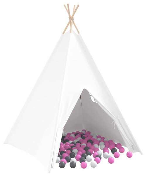 Teepee stan Bílá 120 x 120 x 150 cm Textil a Plast