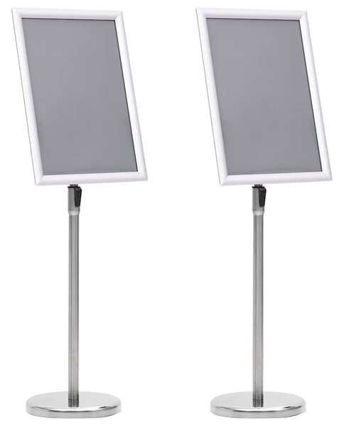 Stojany na plakáty 2 pcs Stříbrná 45 x 32,7 x 108 cm Hliník
