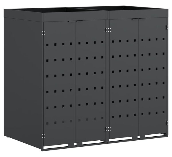 Úložný box na 2 popelnice Antracit 136 x 77,5 x 121,5 cm