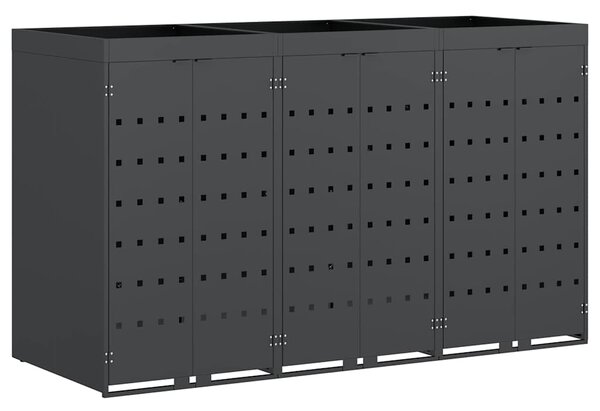 Úložný box na 3 popelnice Antracit 204 x 77,5 x 121,5 cm