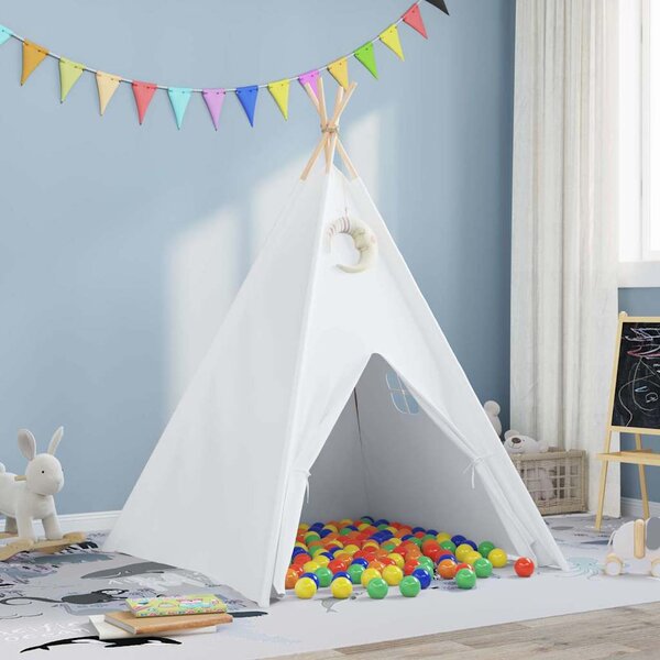 Teepee stan Bílá 120 x 120 x 150 cm Textil a Plast