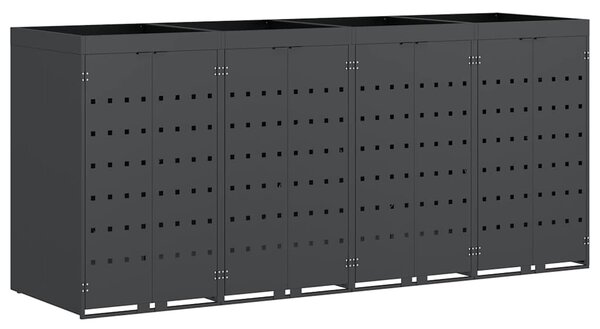 Úložný box na 4 popelnice Antracit 272 x 77,5 x 121,5 cm