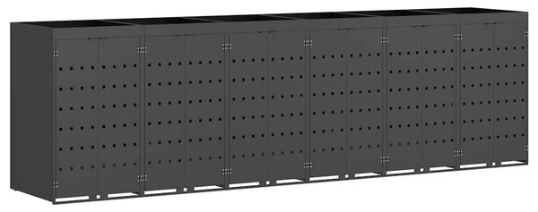 Úložný box na 6 popelnic Antracit 408 x 77,5 x 121,5 cm 3394747