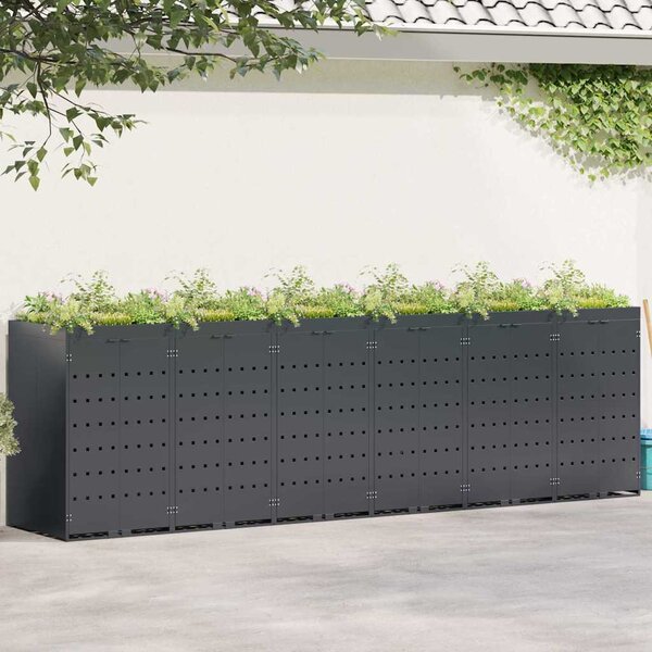 Úložný box na 6 popelnic Antracit 408 x 77,5 x 121,5 cm 3394747