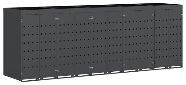 Úložný box na 5 popelnic Antracit 340 x 77,5 x 121,5 cm