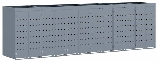 Úložný box na 6 popelnic Světle šedá 408 x 77,5 x 121,5 cm