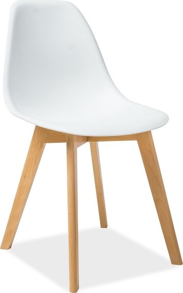 Casarredo Plastová jídelní židle MORIS bílá/buk