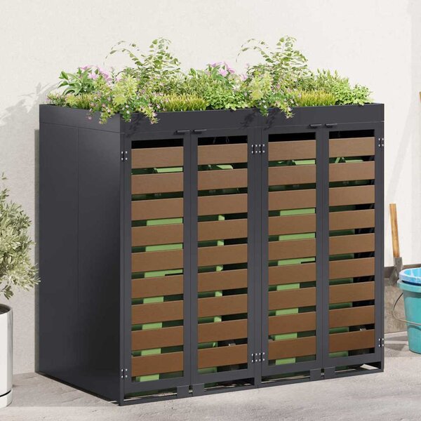Úložný box na 2 popelnice Ocel Antracit