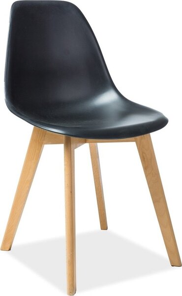 Casarredo Plastová jídelní židle MORIS černá/buk