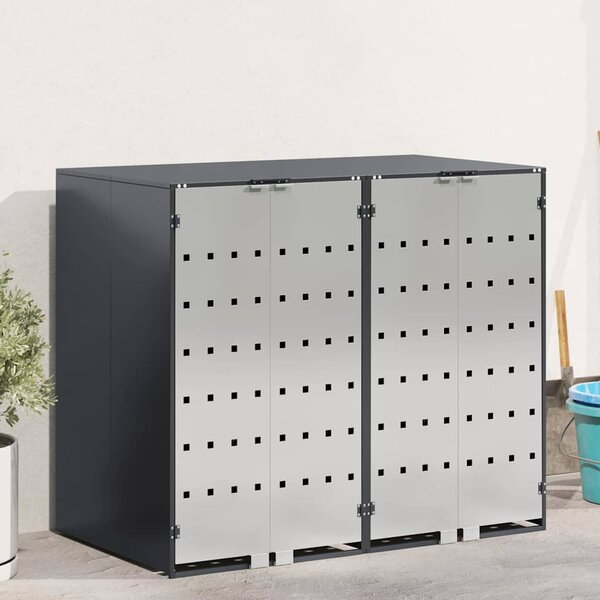 Úložný box na 3 popelnice Ocel Antracit