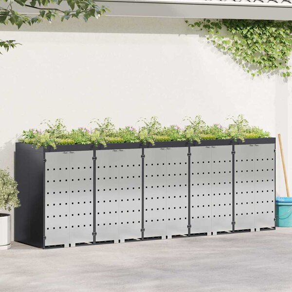 Úložný box na 3 popelnice Ocel Antracit