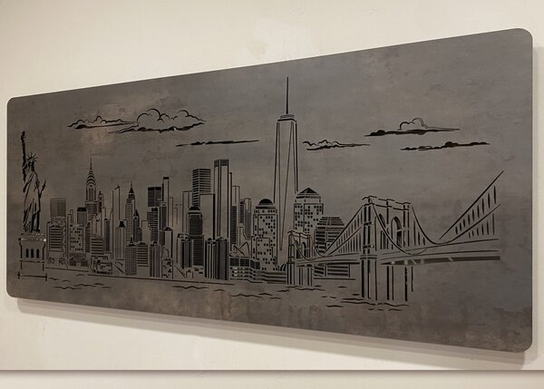 "New York" světelný obraz 230V 120x50cm provedení povrchu: dub světlý