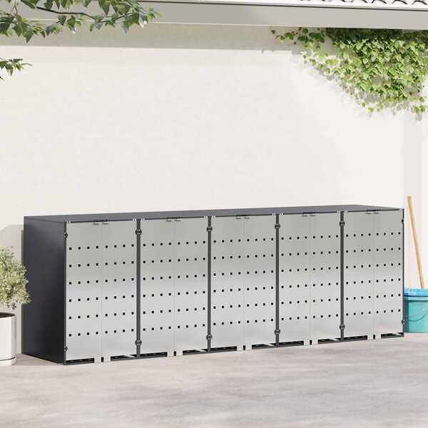 Úložný box na 3 popelnice Ocel Antracit
