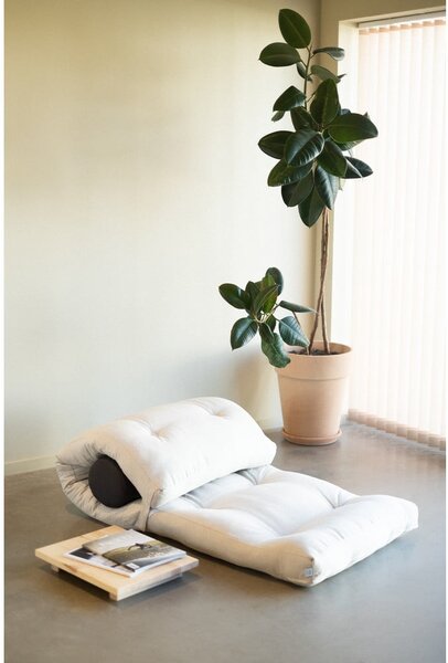 Šedobéžová futonová matrace 70x200 cm Wrap Linen Beige/Dark Grey – Karup Design