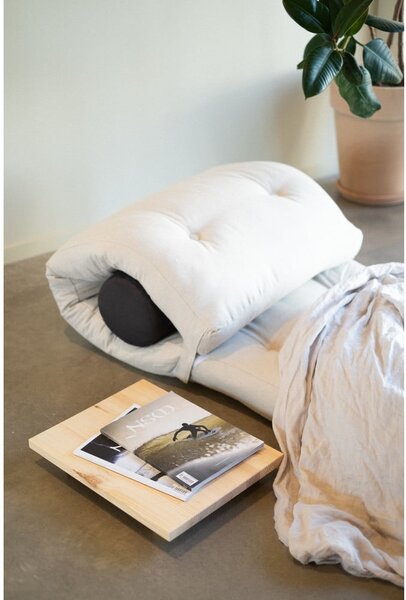 Šedobéžová futonová matrace 70x200 cm Wrap Linen Beige/Dark Grey – Karup Design