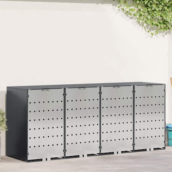 Úložný box na 3 popelnice Ocel Antracit