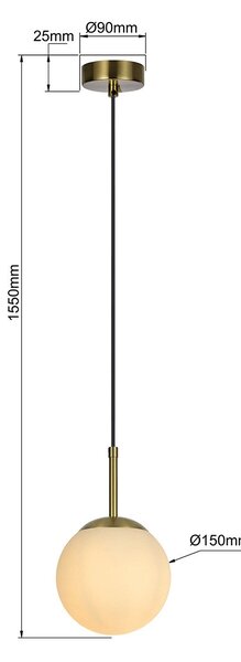 Light Prestige Dorado závěsné svítidlo 1x10 W zlatá LP-002/1P