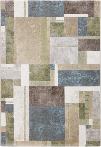 Moderní kusový koberec Ragolle Argentum 63764 5250 Geometrický béžový zelený šedý Rozměr: 160x230 cm