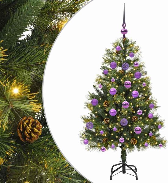 Umělý sklopný vánoční stromeček s kužely Zelená 120 cm 3395077