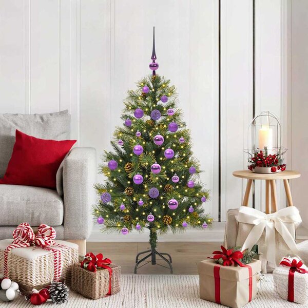 Umělý sklopný vánoční stromeček s kužely Zelená 120 cm 3395077