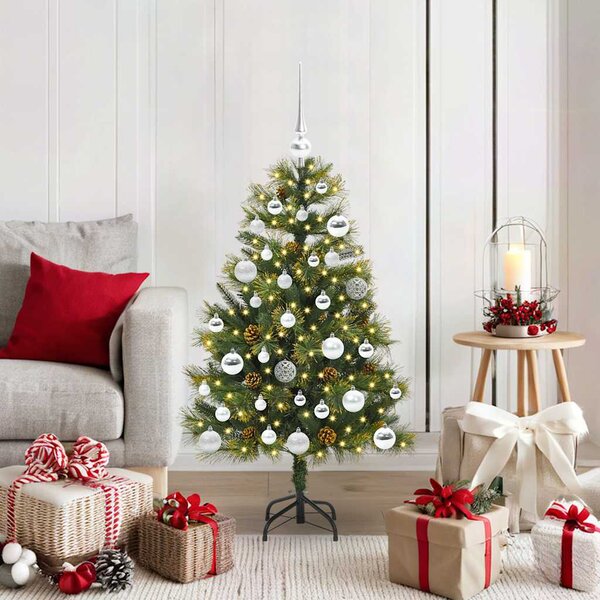 Umělý sklopný vánoční stromeček s kužely Zelená 150 cm 3395085