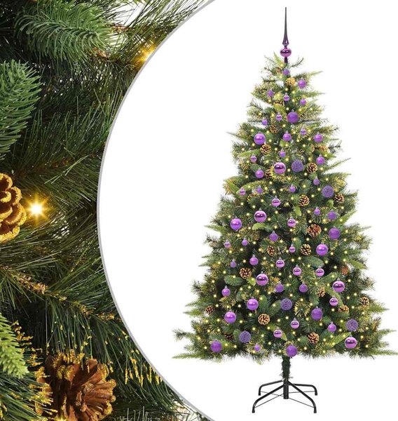 Umělý sklopný vánoční stromeček s kužely 300 LED Teplá bílá 3395095