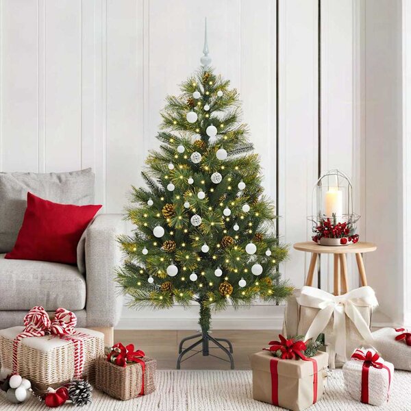 Umělý sklopný vánoční stromeček s kužely Zelená 150 cm 3395083