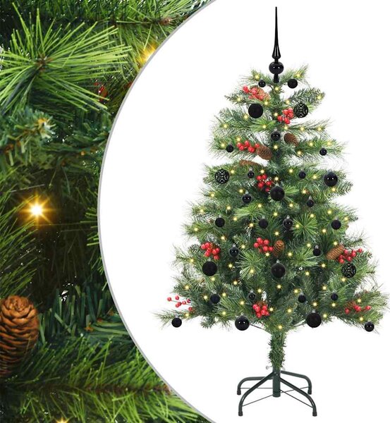 Umělý vánoční stromeček 150 LED Teplá bílá PVC a kov Zelená 3395126