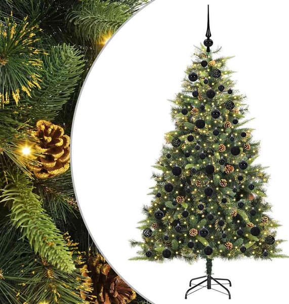 Umělý sklopný vánoční stromeček s kužely Zelená 180 cm 3395090