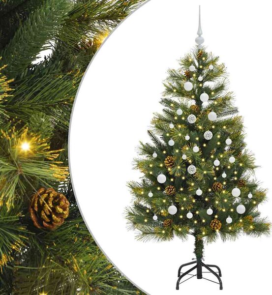 Umělý sklopný vánoční stromeček s kužely Zelená 150 cm 3395083