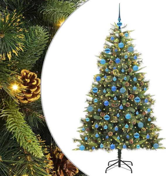 Umělý sklopný vánoční stromeček s kužely Zelená 180 cm 3395096