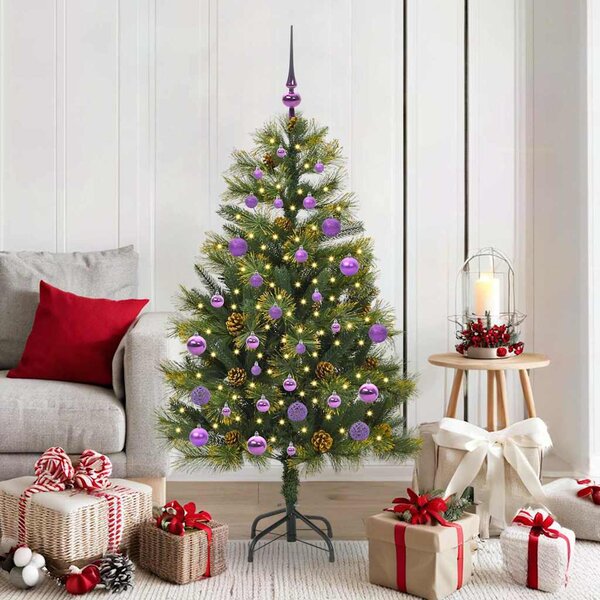 Umělý sklopný vánoční stromeček s kužely Zelená 150 cm 3395086