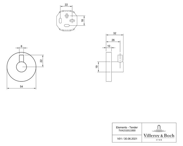 Villeroy & Boch Elements Tender věšák na ručník chrom TVA15101100061