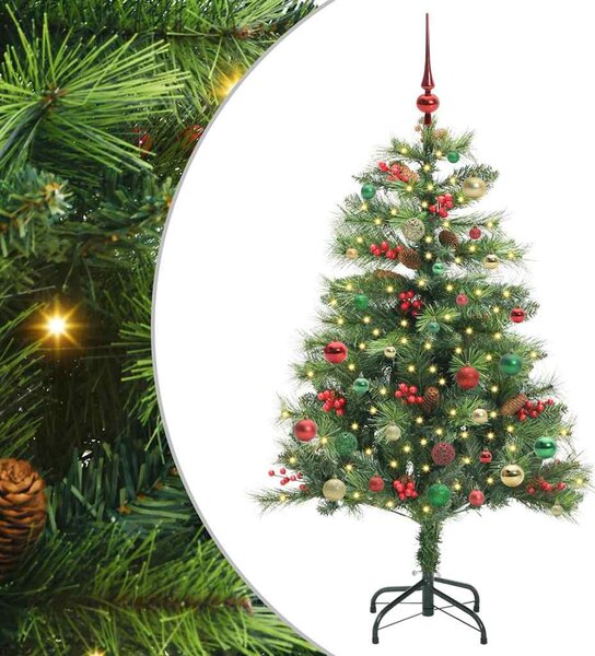 Umělý vánoční stromeček 150 LED Teplá bílá PVC a kov Zelená 3395133