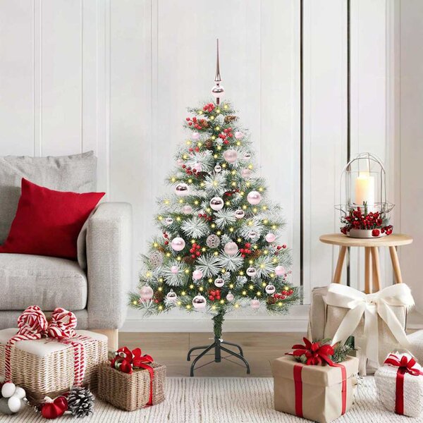 Umělý vánoční stromeček Zelená a bílá 120 cm PVC, kov a plast 3395163