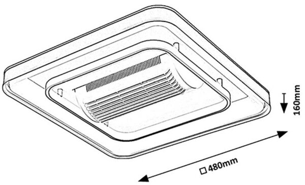 Rabalux Aireon stropní ventilátor se světlem 1x50 W bílá-černá 71341