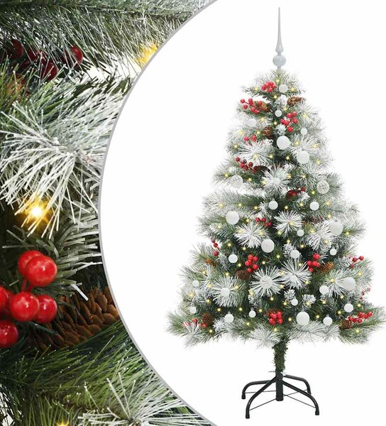 Umělý vánoční stromeček Zelená a bílá 150 cm PVC, kov a plast 3395173
