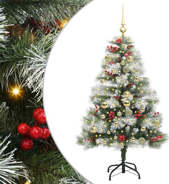 Umělý vánoční stromeček Zelená a bílá 150 cm PVC, kov a plast 3395174