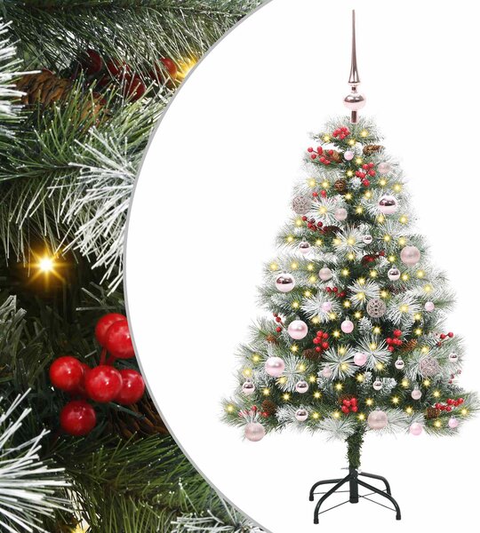 Umělý vánoční stromeček Zelená a bílá 150 cm PVC, kov a plast 3395172