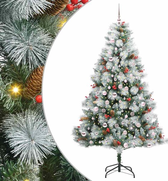 Umělý vánoční stromeček Zelená a bílá 210 cm PVC, kov a plast 3395190