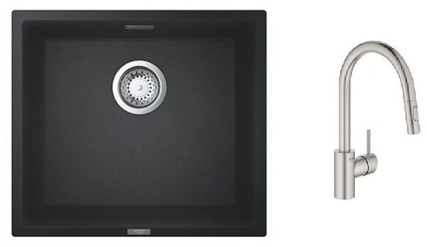 Sada kuchyňská baterie Grohe Concetto 31483DC2, granitový dřez Grohe K700 31653AP0
