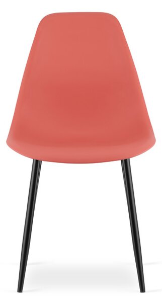 Set tří jídelních židlí WAT korálový - černé nohy (3 ks)